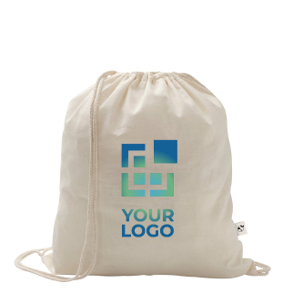 Trekkoordrugzak van gerecycled katoen en polyester 150 g/m²
