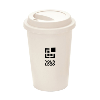 Herbruikbare plastic takeaway beker met deksel 450ml