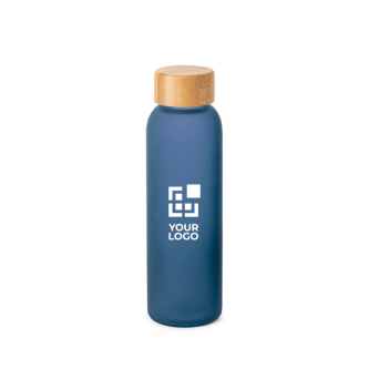 Frosted glazen fles met bamboe schroefdop 520 ml