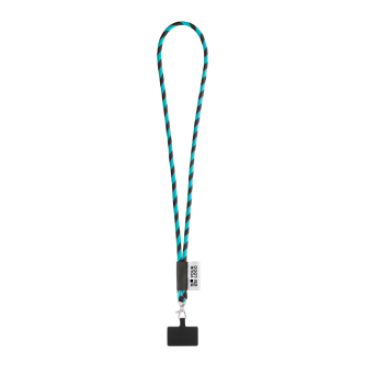 Tubulaire lanyard met musketonhaak en telefoonhouder 6,5 x 4,1 cm