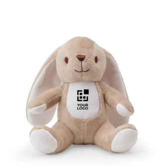 Polyester konijnenknuffel met personaliseerbare patch