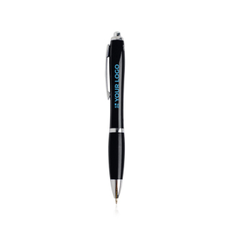 Pen van oceaanplastic met verchroomde details, blauwe inkt