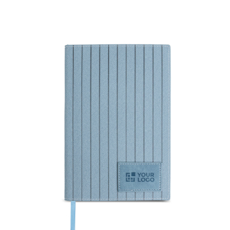 Notitieboek van PU met textuur en bedrukbaar label, A5 blanco pagina’s
