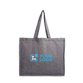 Tas van gerecycled katoen met zijvouw 190 g/m² met jouw bedrukking