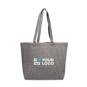 Grote tas van gerecycled katoen met ondervouw 280 g/m² met jouw bedrukking