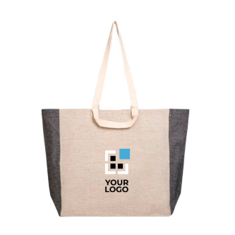 Tas van gerecycled katoen met schaduwrijke zijkanten 190 g/m² met jouw bedrukking
