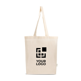 Tas van gerecycled katoen en plastic met plooi 140 g/m²