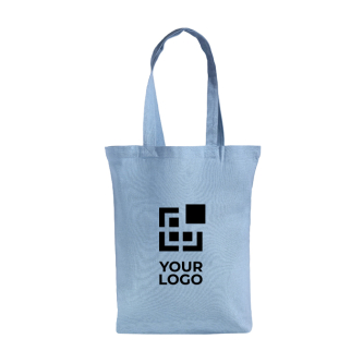 Tas van gerecycled katoen en plastic met bodemvouw 140 g/m²