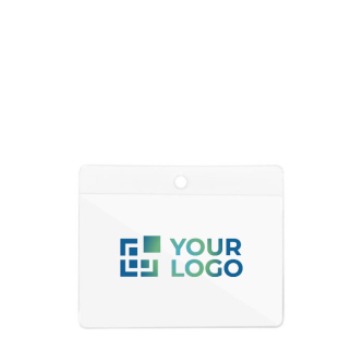 PVC badgehouder, ideaal voor het dragen van een badge 9x5,5 cm met jouw bedrukking
