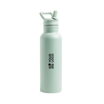 RVS thermosfles met vast handvat en inklapbaar rietje 500 ml