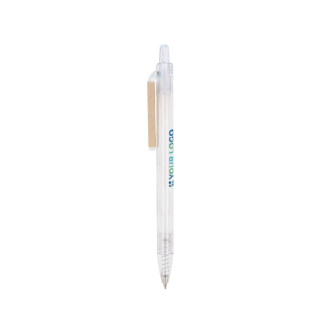 Gerecyclede plastic pen in transparante kleuren met jouw bedrukking