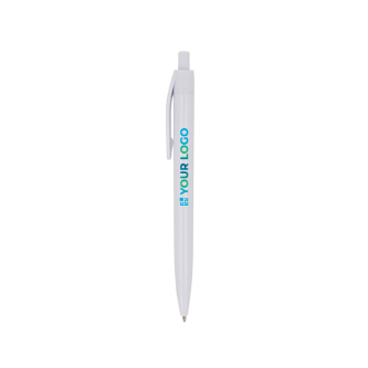 Plastic pen met blauwe inkt om te bedrukken
