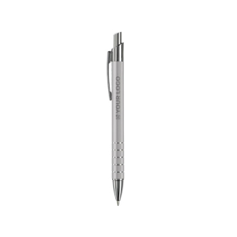 Aluminium pen met matte afwerking en 5 zilveren ringen met jouw bedrukking