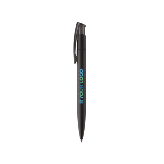 Kleurrije plastic pen met soft-touch afwerking met jouw bedrukking