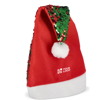 Originele kerstmuts van tweekleurige glinsterende pailletten