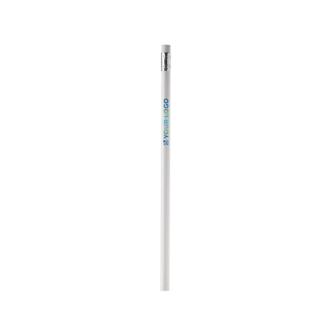 Ronde ongekleurde potlood met gum in verschillende kleuren met jouw bedrukking
