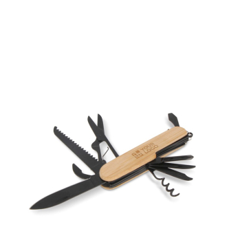 Bamboe multitool met 9 functies en ophangmogelijkheid met jouw bedrukking