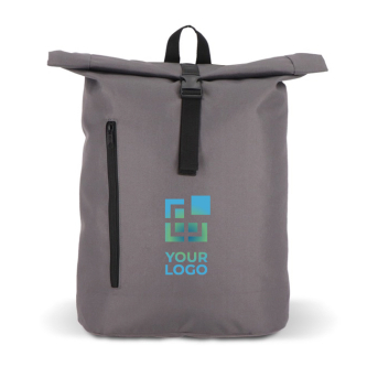 Rolltop RPET rugzak met klein voorvak met rits 20L