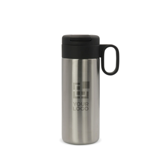 RVS fles met dop die als beker fungeert 400ml met jouw bedrukking