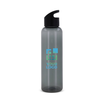 RPET fles in transparante kleuren met geometrisch handvat 600ml met jouw bedrukking
