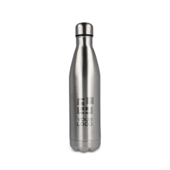 Fles van gerecycled roestvrij staal met zilveren dop 750 ml