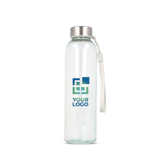 Transparante glazen fles met lekvrije dop en draaglus 500 ml