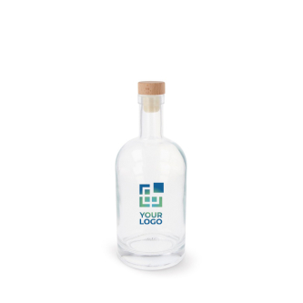 Duurzame glazen fles met FSC-deksel 500ml met jouw bedrukking