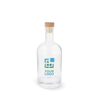Duurzame glazen fles met FSC-deksel 750ml met jouw bedrukking