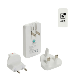 Ultradunne platte oplader met reisstekkers en USB-C 65W