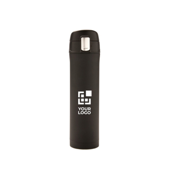 Rvs thermische drinkfles met logo en snelsluiting
