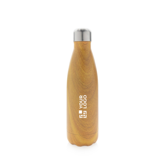 Gepersonaliseerde thermosfles met houtdesign