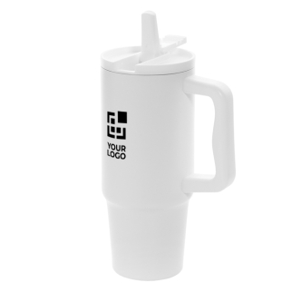 Gerecycleerde stalen drinkbeker met openklapbare tuit 900 ml