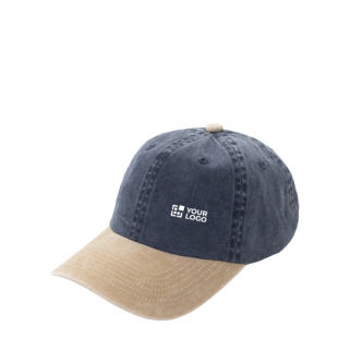Bicolour katoenen 6-panel cap met verstelbare sluiting 270 g/m²