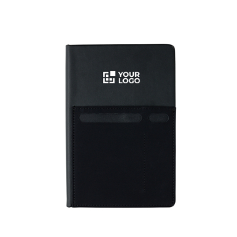Gepersonaliseerd notitieboek met vakjes zwart