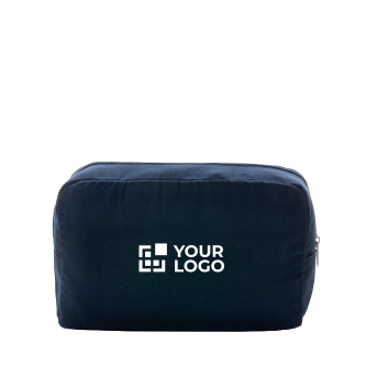 Toilettas met logo van gerecycled canvas, 285 g/m2