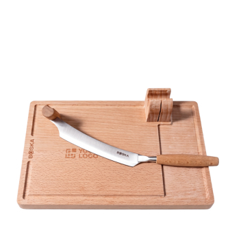 Kaassnijder met HOUTEN plank en uitneembaar mes Boska
