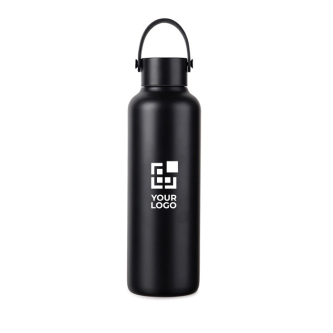 Thermosfles van gerecycled RVS met minimalistisch handvat 600 ml