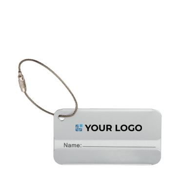 Aluminium kofferlabel met logo Maletas Alu