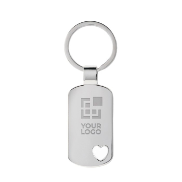 Sleutelhanger met hartje kleur matzilver