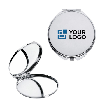Verchroomd spiegeltje met logo