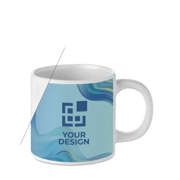 Kleine sublimatie mok van 200ml weergave met jouw bedrukking