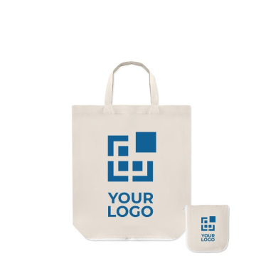 Opvouwbare katoenen shopper kleur wit