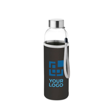 Glazen waterflessen met hoesje 500ml Downtown