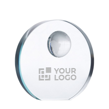Trofee met glazen wereldbol voor reclame