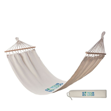 Promotionele hangmat van canvas kleur beige derde weergave