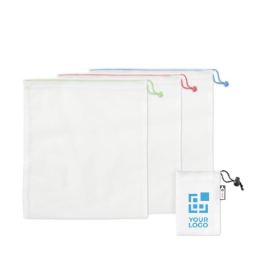 Set van 3 tassen gemaakt van gerecycled plastic kleur wit vierde weergave
