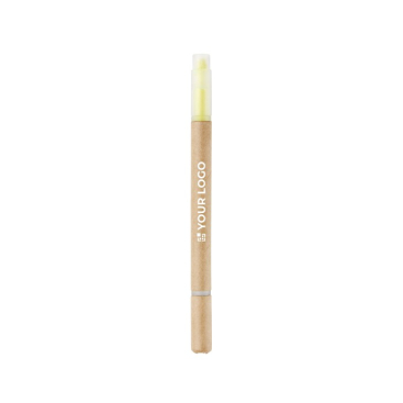 Promotionele pen en markeerstift kleur geel