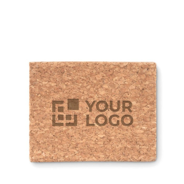 Gepersonaliseerd kladblok met kurken kaft kleur beige