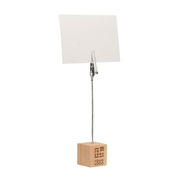 Houten standaard met clip voor notities