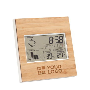 Weerstation bedrukken met bamboe omhulsel voor reclame Bamboo